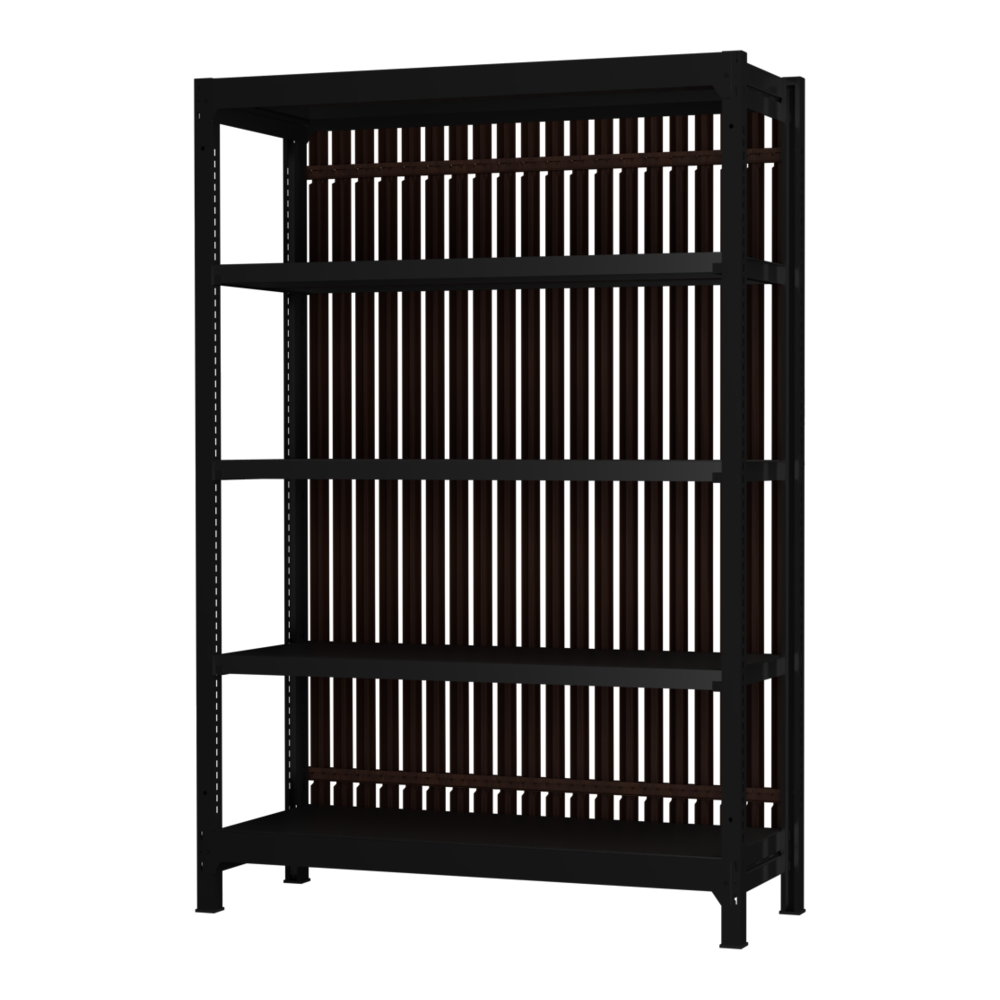 格子ラック ボルトレス 簡単組立 収納効率特化 基本セット W1200タイプ H1800【オフィス家具市場】