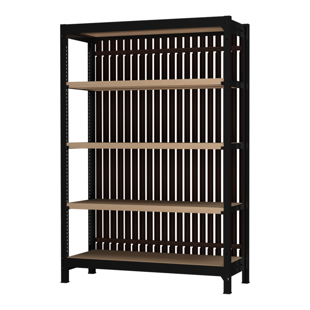 格子ラック ボルトレス 簡単組立 収納効率特化 基本セット W1200タイプ H1800【オフィス家具市場】