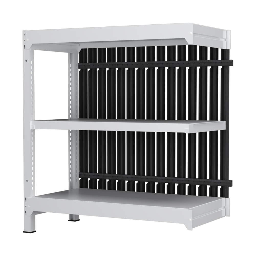 【増連】格子ラック ボルトレス 簡単組立 収納効率特化 増連セット W900タイプ H1000【オフィス家具市場】