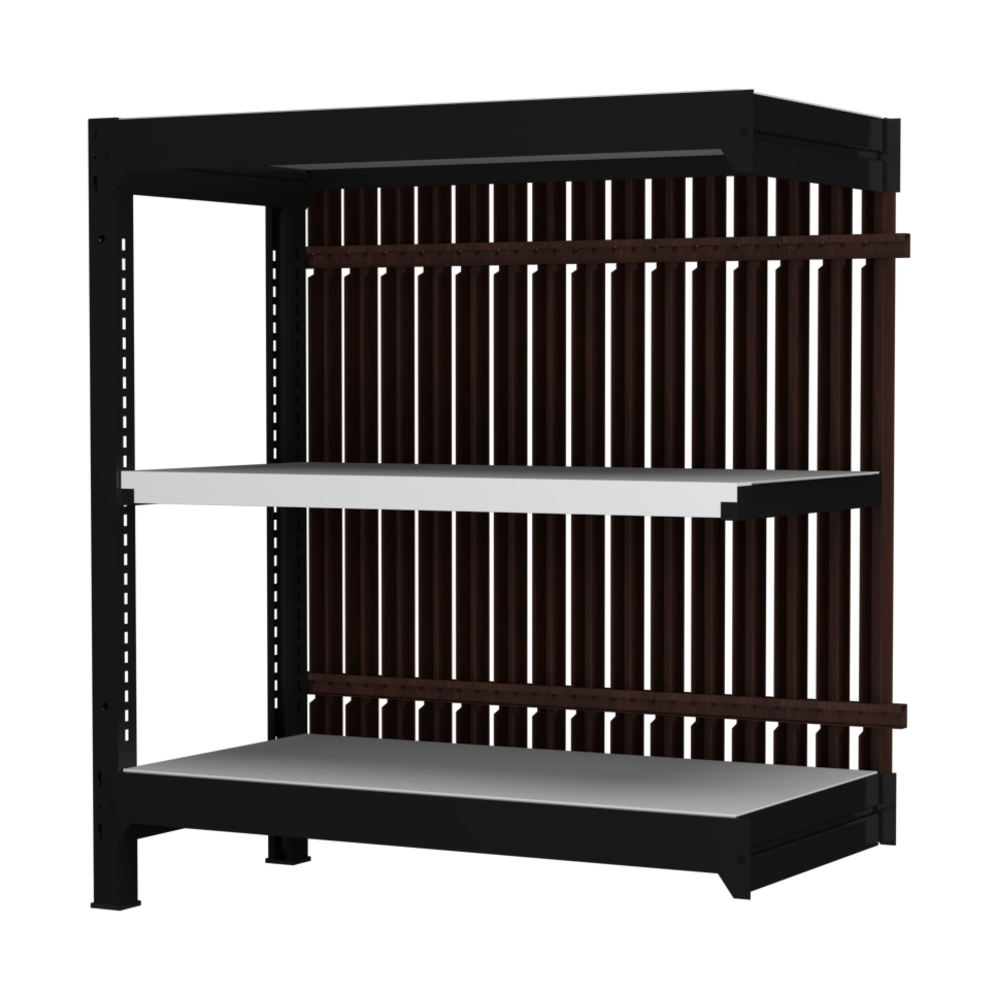 【増連】格子ラック ボルトレス 簡単組立 収納効率特化 増連セット W900タイプ H1000【オフィス家具市場】