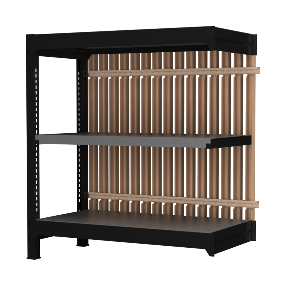 【増連】格子ラック ボルトレス 簡単組立 収納効率特化 増連セット W900タイプ H1000【オフィス家具市場】