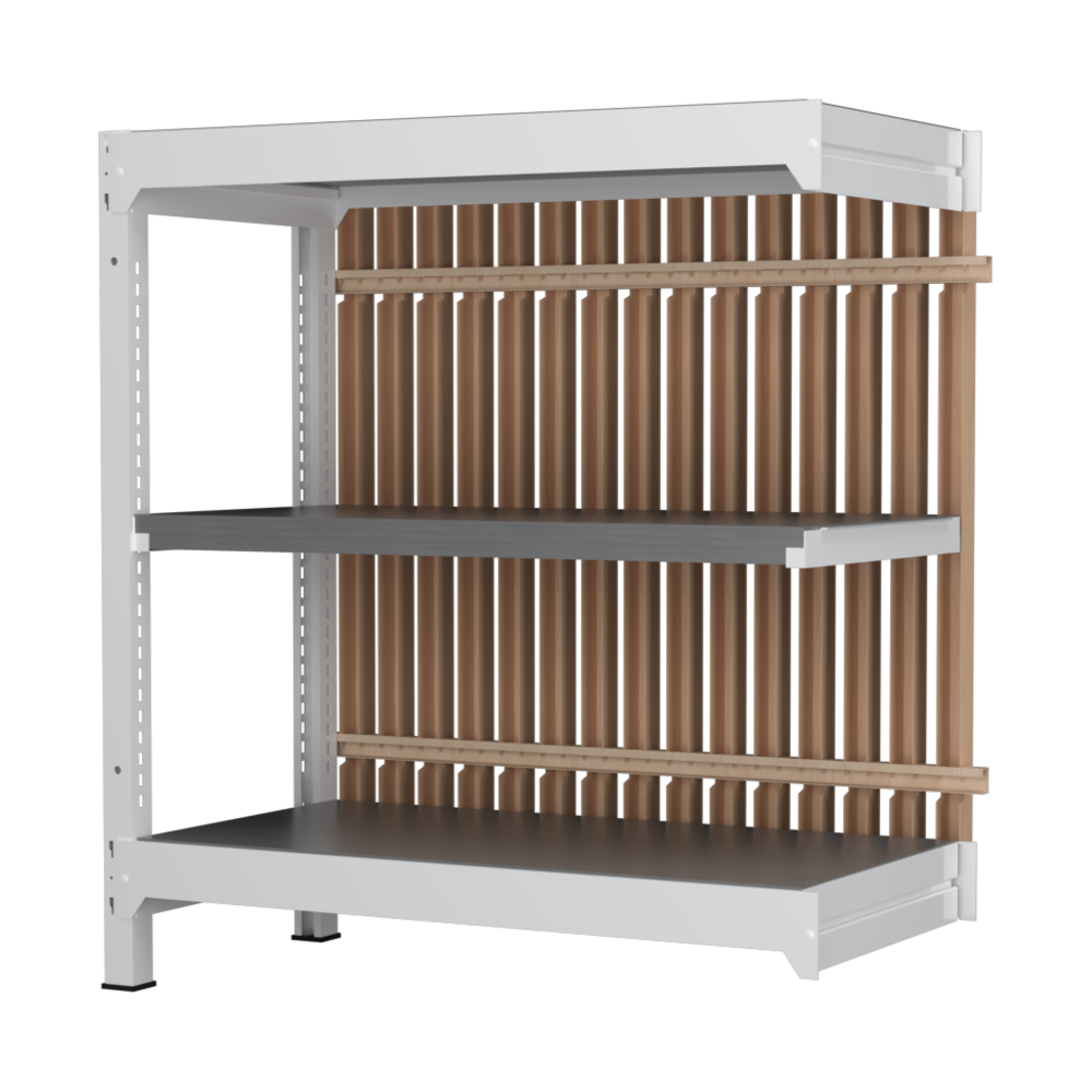 【増連】格子ラック ボルトレス 簡単組立 収納効率特化 増連セット W900タイプ H1000【オフィス家具市場】