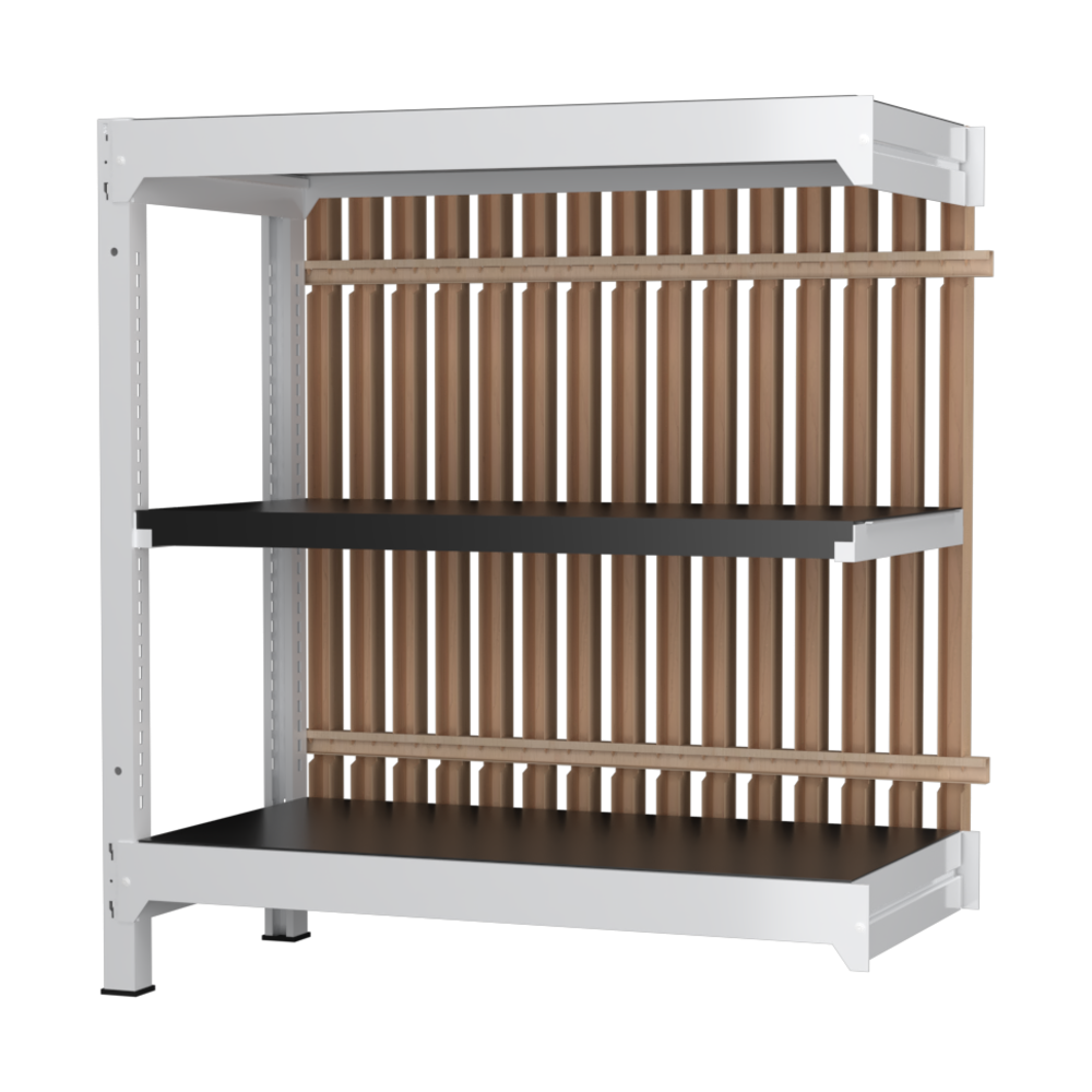 【増連】格子ラック ボルトレス 簡単組立 収納効率特化 増連セット W900タイプ H1000【オフィス家具市場】