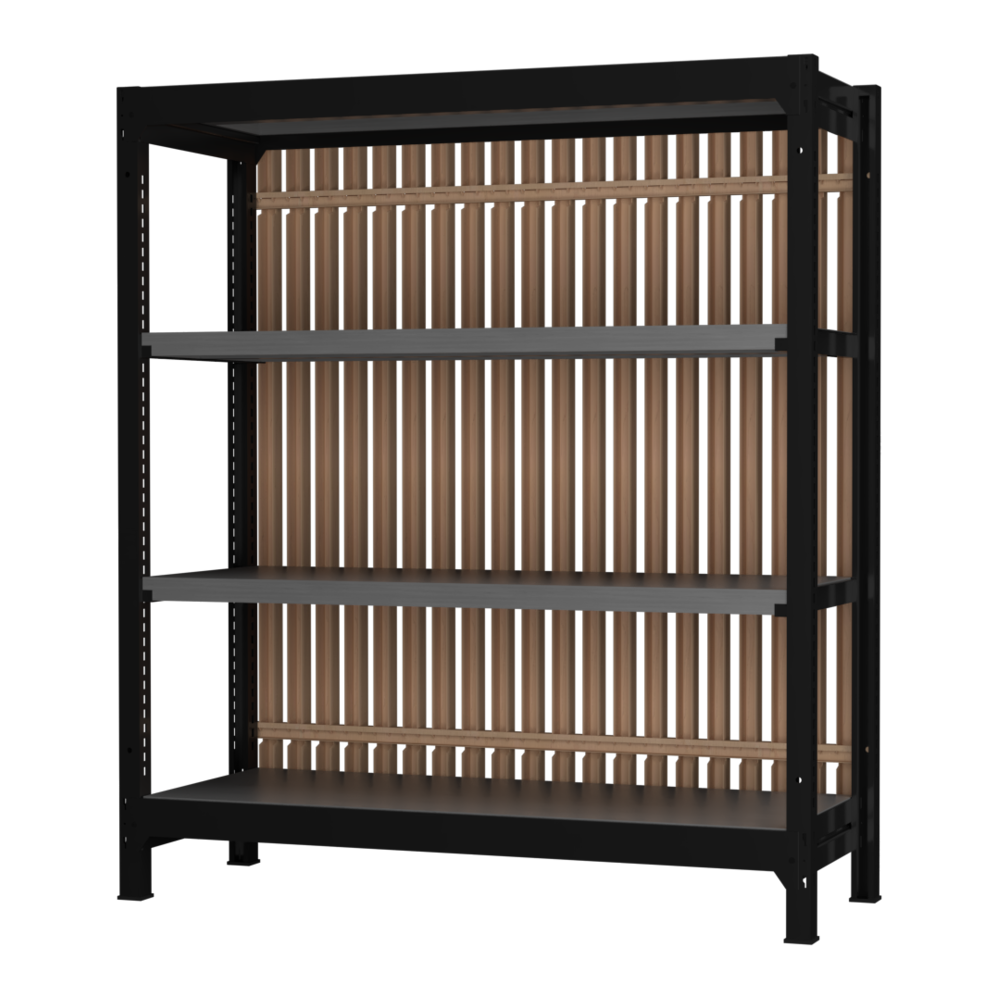 格子ラック ボルトレス 簡単組立 収納効率特化 基本セット W1200タイプ H1400【オフィス家具市場】