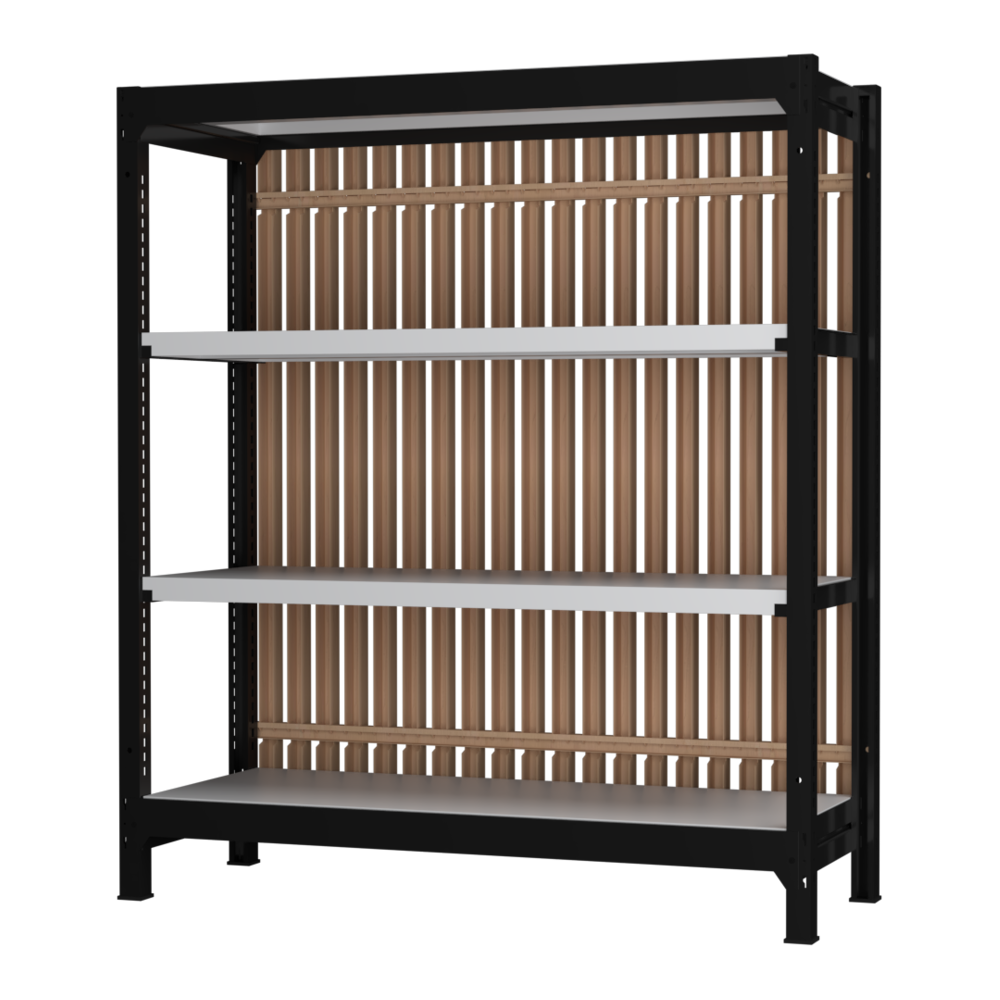 格子ラック ボルトレス 簡単組立 収納効率特化 基本セット W1200タイプ H1400【オフィス家具市場】