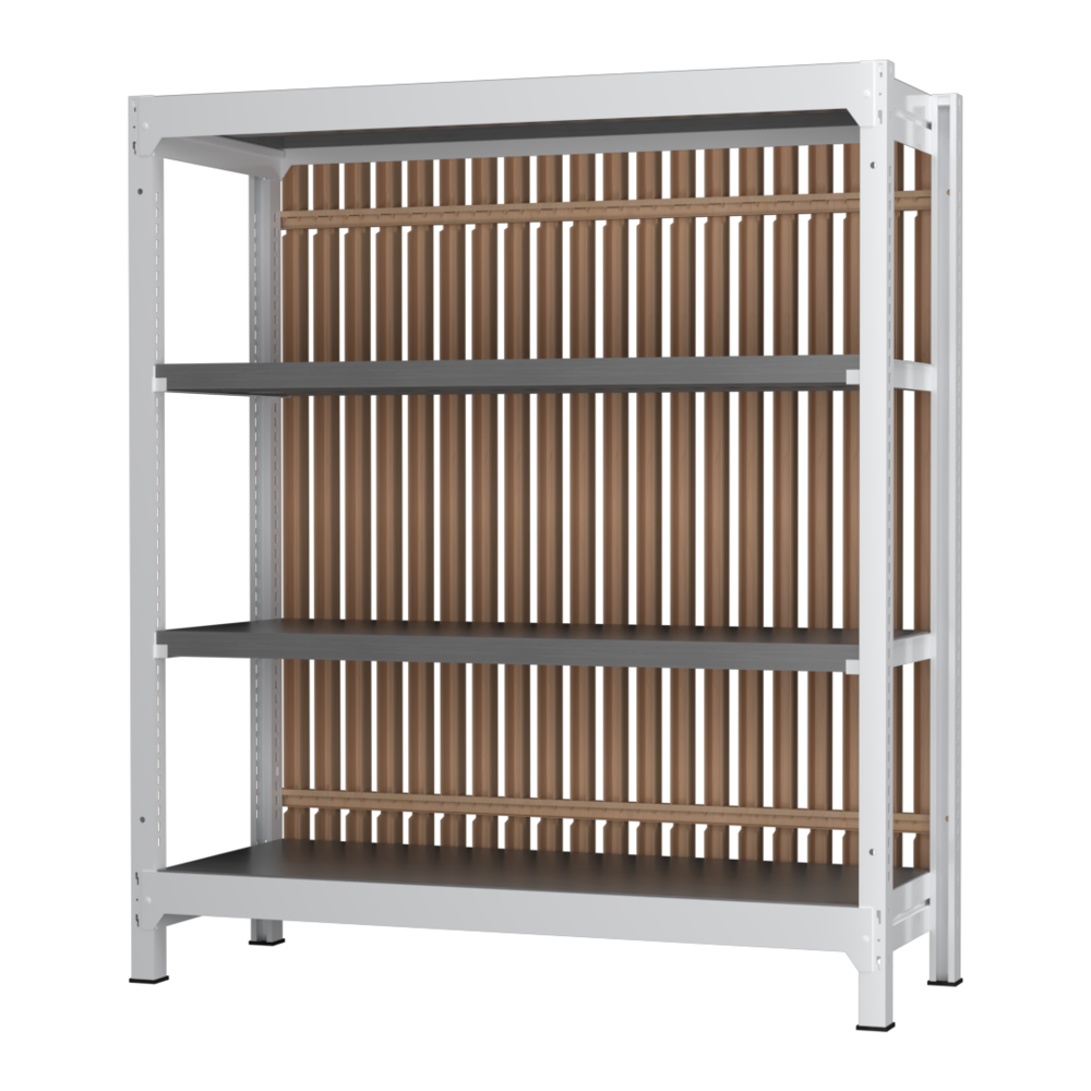 格子ラック ボルトレス 簡単組立 収納効率特化 基本セット W1200タイプ H1400【オフィス家具市場】