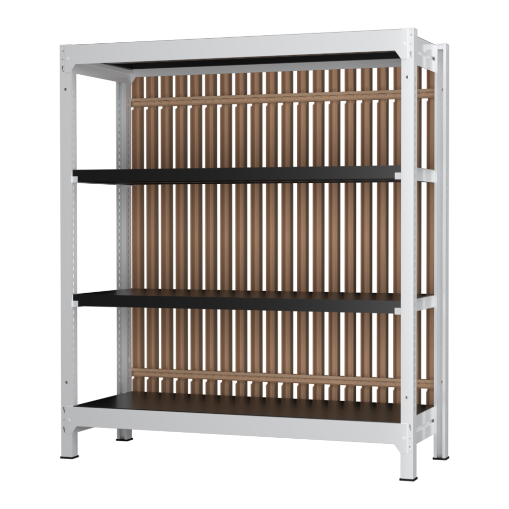 格子ラック ボルトレス 簡単組立 収納効率特化 基本セット W1200タイプ H1400【オフィス家具市場】