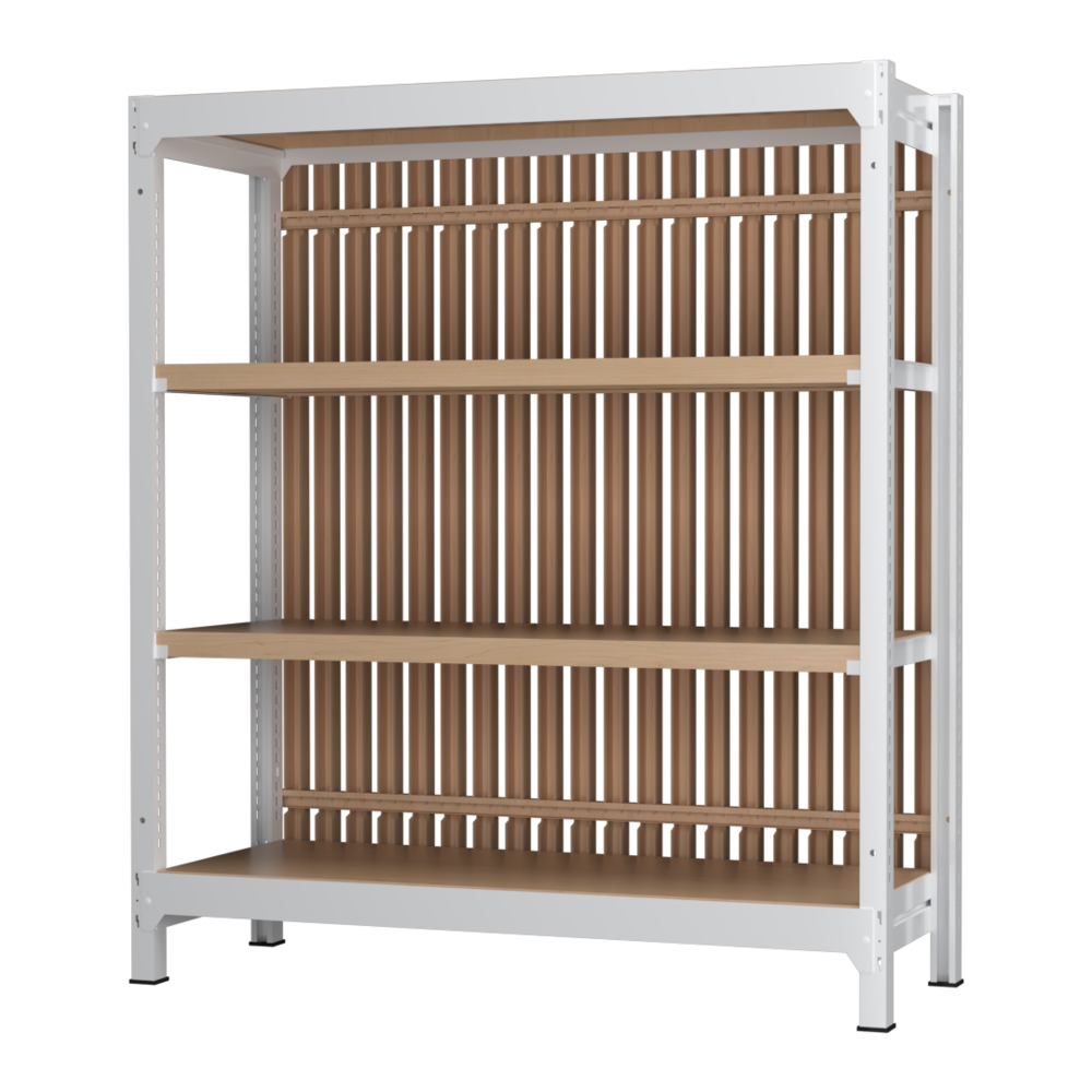 格子ラック ボルトレス 簡単組立 収納効率特化 基本セット W1200タイプ H1400【オフィス家具市場】