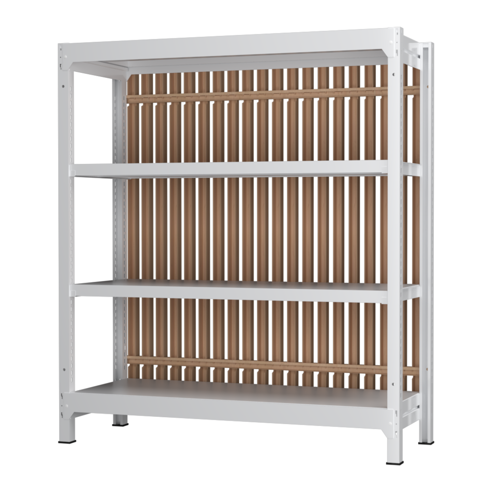 格子ラック ボルトレス 簡単組立 収納効率特化 基本セット W1200タイプ H1400【オフィス家具市場】