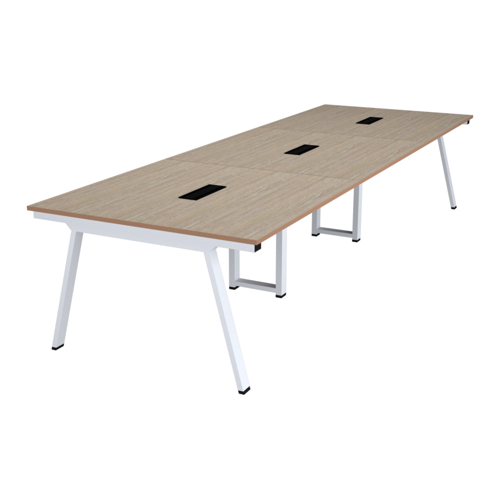 オフィス家具 木目天板 配線ホール