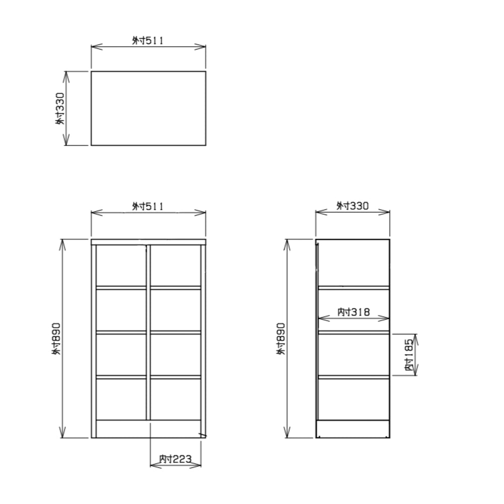 整理整頓しやすい縦仕切り仕様のシューズロッカー