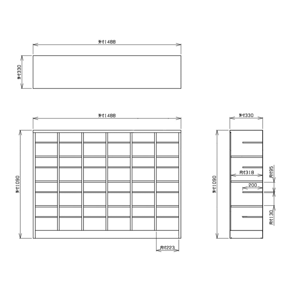 省スペース設計の縦長オープンタイプロッカー