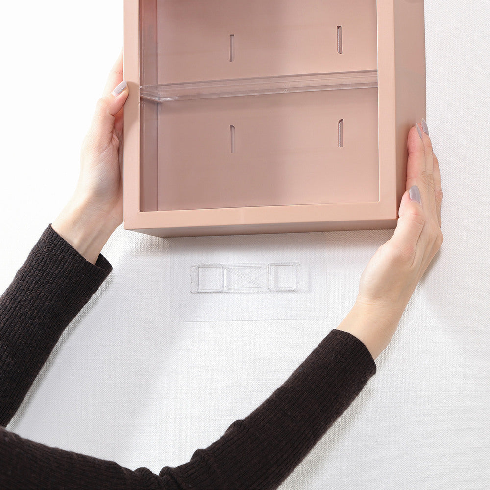 コレクションケース kake カプセルトイ 壁掛け可能 スライド扉 スリット棚 フィギュアケース【FB29022】