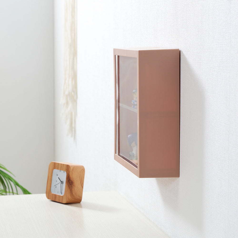 コレクションケース kake カプセルトイ 壁掛け可能 スライド扉 スリット棚 フィギュアケース【FB29022】