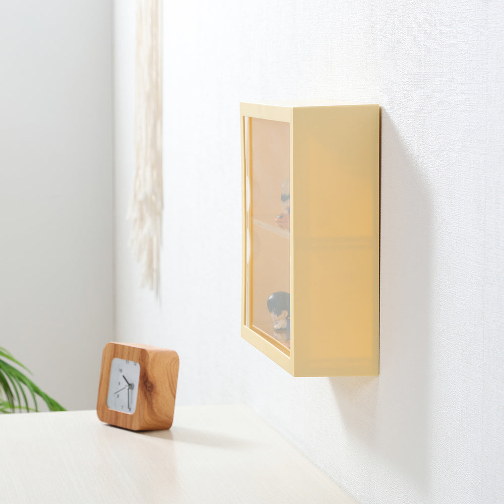 コレクションケース kake カプセルトイ 壁掛け可能 スライド扉 スリット棚 フィギュアケース【FB29022】