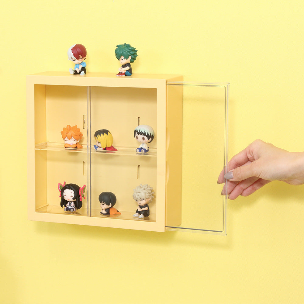 コレクションケース kake カプセルトイ 壁掛け可能 スライド扉 スリット棚 フィギュアケース【FB29022】