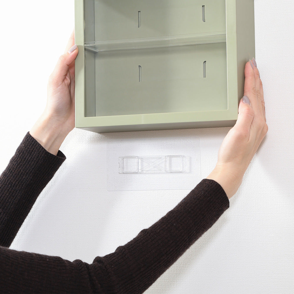 コレクションケース kake カプセルトイ 壁掛け可能 スライド扉 スリット棚 フィギュアケース【FB29022】