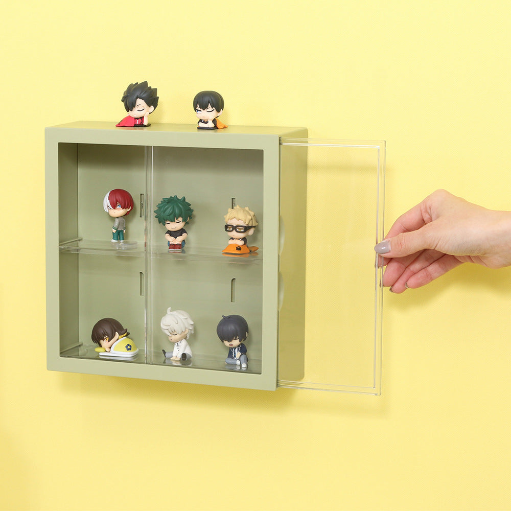 コレクションケース kake カプセルトイ 壁掛け可能 スライド扉 スリット棚 フィギュアケース【FB29022】