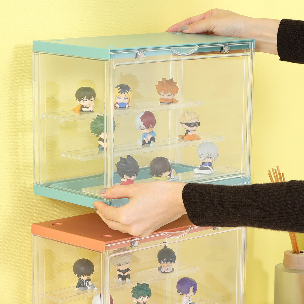 コレクションケース hina 壇式 3段 スタッキング可能 アクリルケース ディスプレイ 組立品 【FB29026】