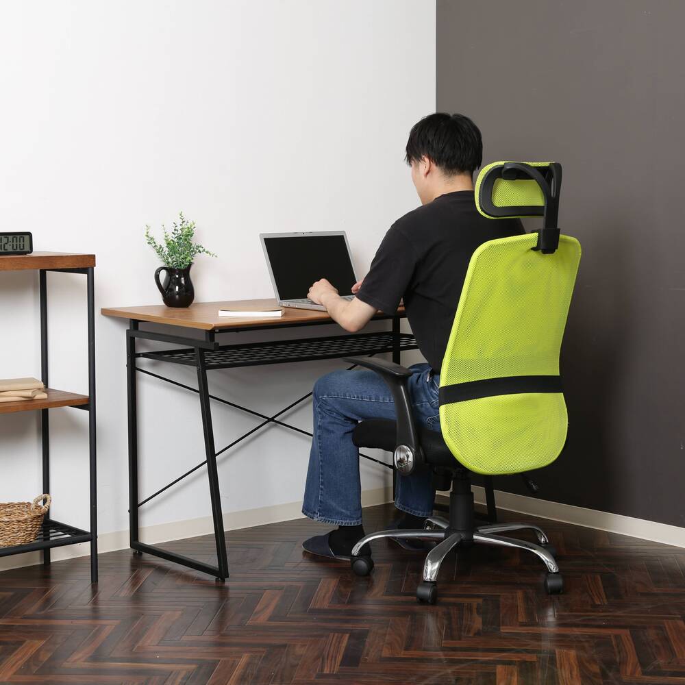 ヘッド付アームアップチェア ARP-01 オフィスチェア メッシュ 事務用椅子 デスクチェア ランバーサポート付 昇降機能【FB3542】