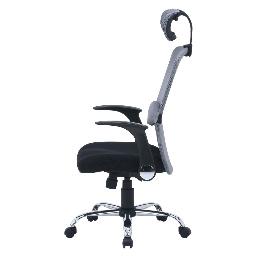 ヘッド付アームアップチェア ARP-01 オフィスチェア メッシュ 事務用椅子 デスクチェア ランバーサポート付 昇降機能【FB3542】