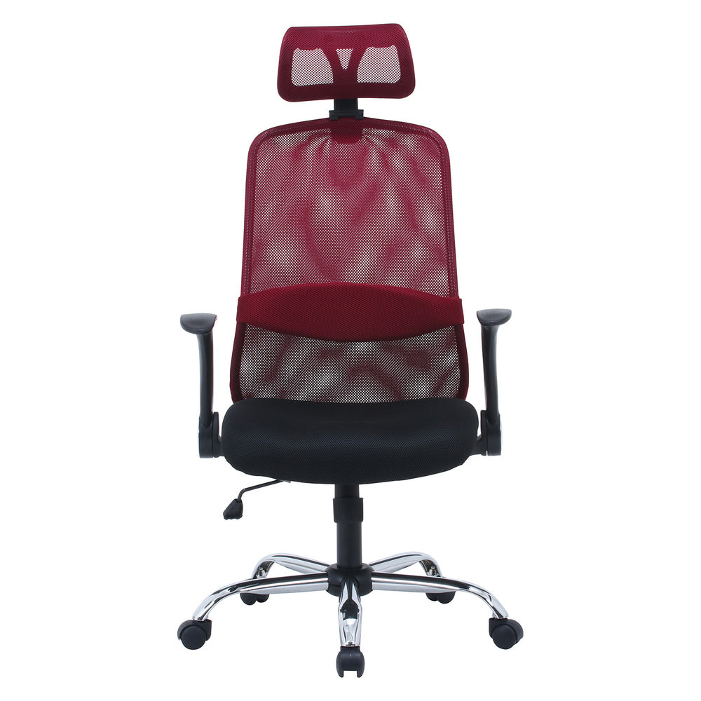 ヘッド付アームアップチェア ARP-01 オフィスチェア メッシュ 事務用椅子 デスクチェア ランバーサポート付 昇降機能【FB3542】