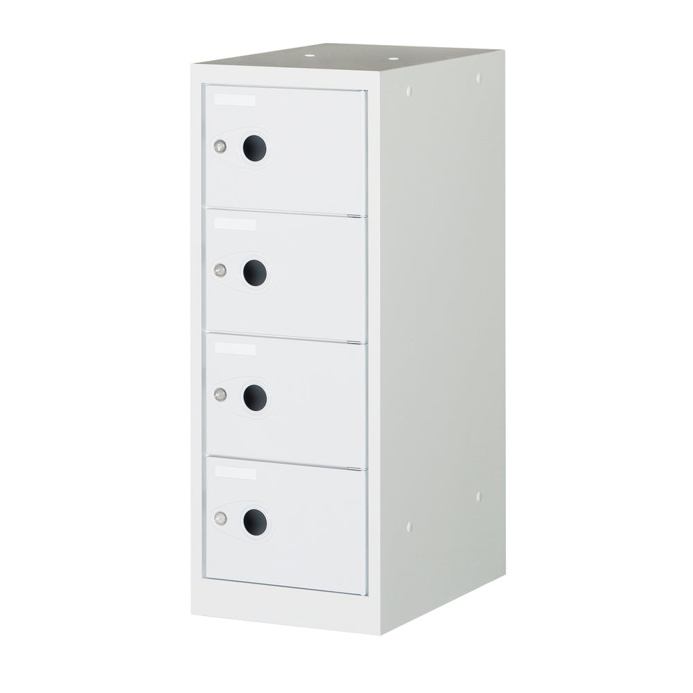 ロッカー 4段 ホワイト 名刺紙付き