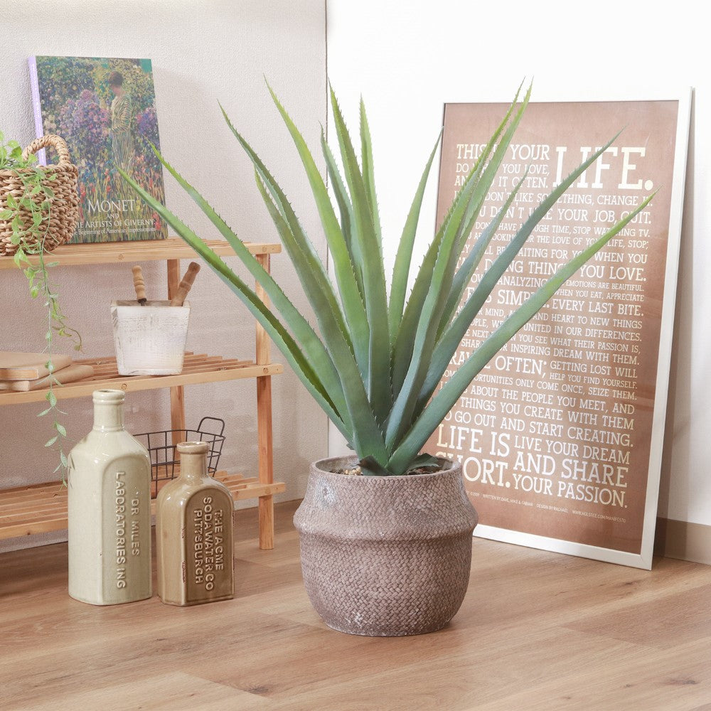 フェイクグリーン 観葉植物 インテリアポット 卓上 簡単手入れ パキラ アロエ シダ 【FB-GRN-TP】