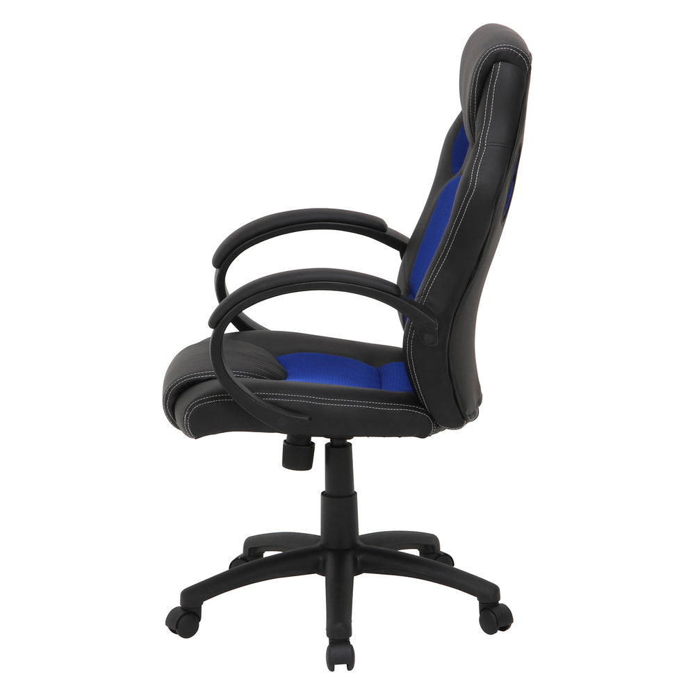 レーシングチェアー サーキット ゲーミングチェア キャスター付き デスクチェア 在宅ワーク クッション付きひじ掛け【FB5557】