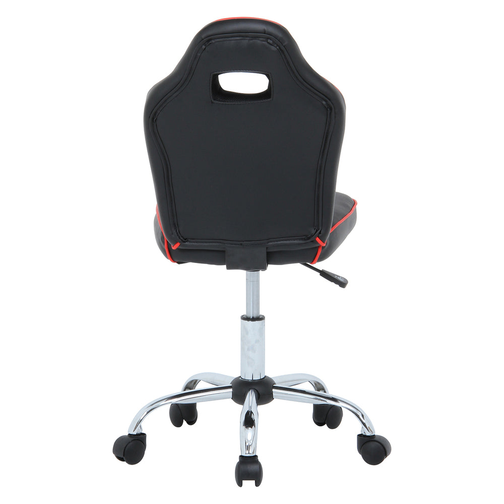 レーシングチェア キッズ用 ブルー レッド ハイバック クッション 厚手 座面 ガス昇降 キャスター付き【FB6070】