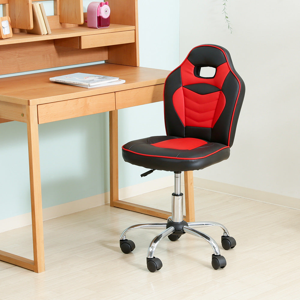 レーシングチェア キッズ用 ブルー レッド ハイバック クッション 厚手 座面 ガス昇降 キャスター付き【FB6070】