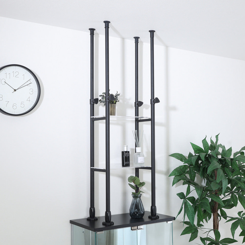 2段収納 突っ張りシェルフ スペース拡大