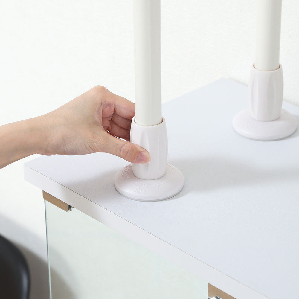 上置き突っ張りシェルフ BAAL アクリル棚板付き 隙間収納 飾り棚 インテリア リビング【FB6394】