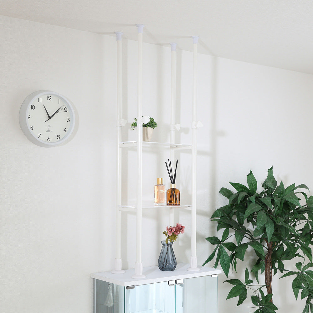 上置き突っ張りシェルフ BAAL アクリル棚板付き 隙間収納 飾り棚 インテリア リビング【FB6394】