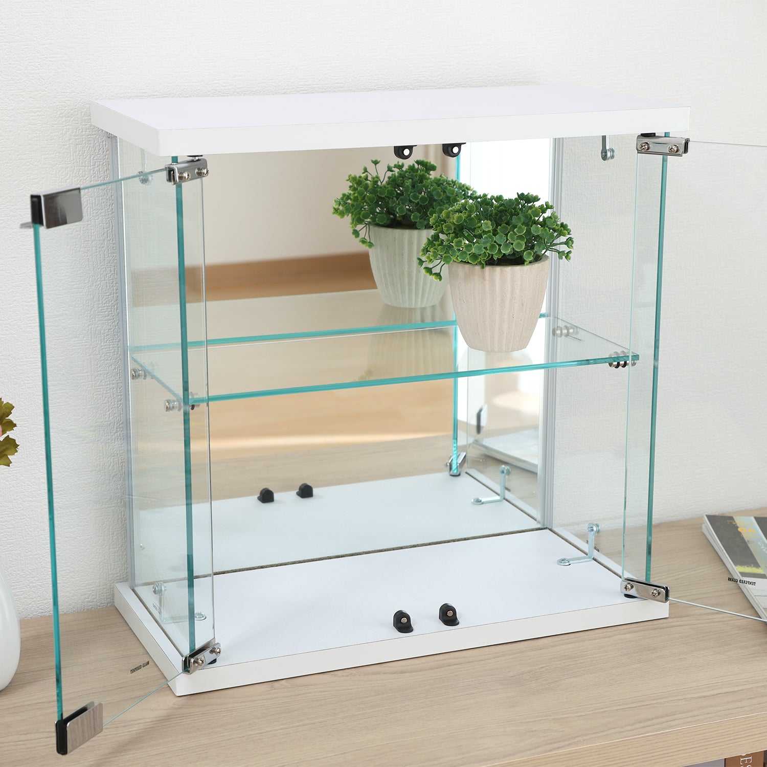 卓上ガラスコレクションケース 収納家具 ホワイト