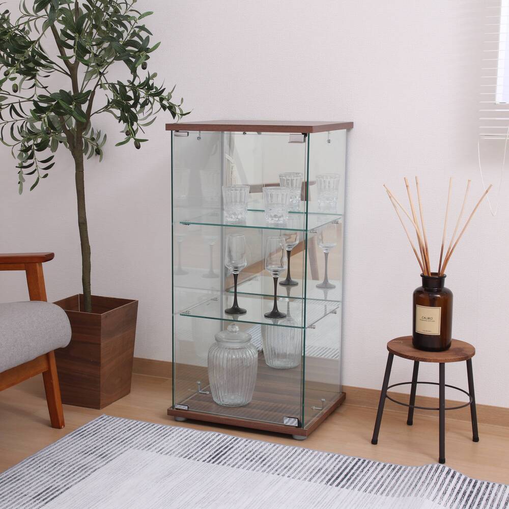 ガラスコレクションケース 3段 4段 ショーケース ディスプレイ 保管 リビング収納【FB73973】