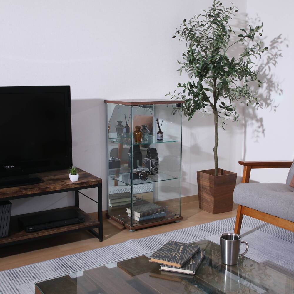 ガラスコレクションケース 3段 4段 ショーケース ディスプレイ 保管 リビング収納【FB73973】