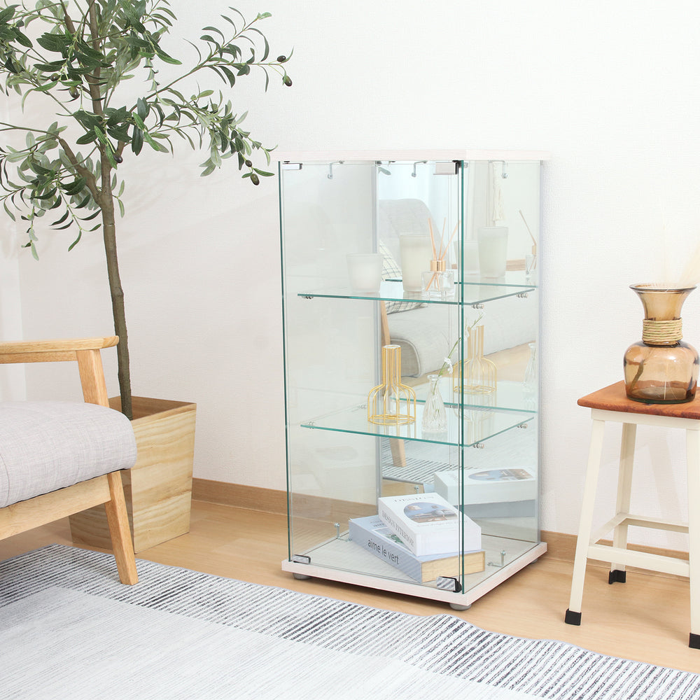 ガラスコレクションケース 3段 4段 ショーケース ディスプレイ 保管 リビング収納【FB73973】