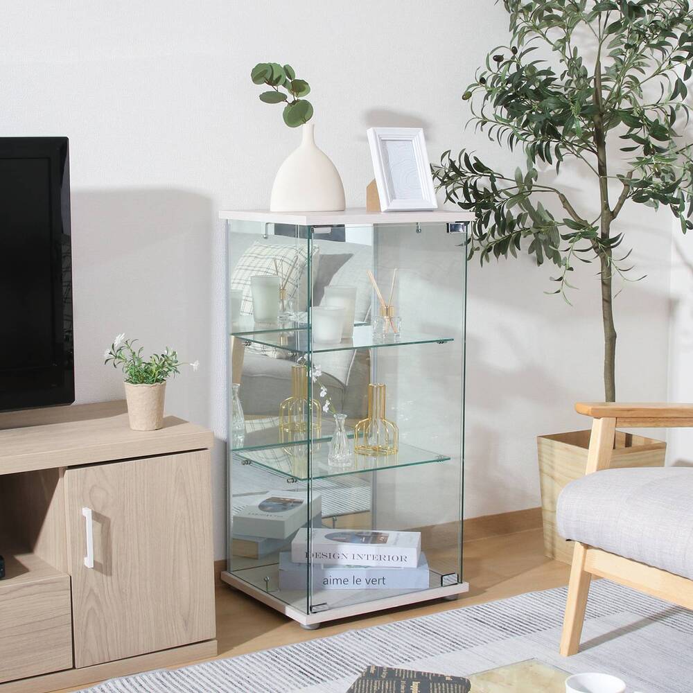 ガラスコレクションケース 3段 4段 ショーケース ディスプレイ 保管 リビング収納【FB73973】