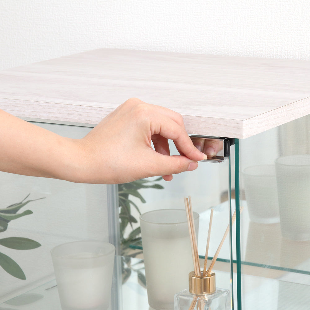 ガラスコレクションケース 3段 4段 ショーケース ディスプレイ 保管 リビング収納【FB73973】