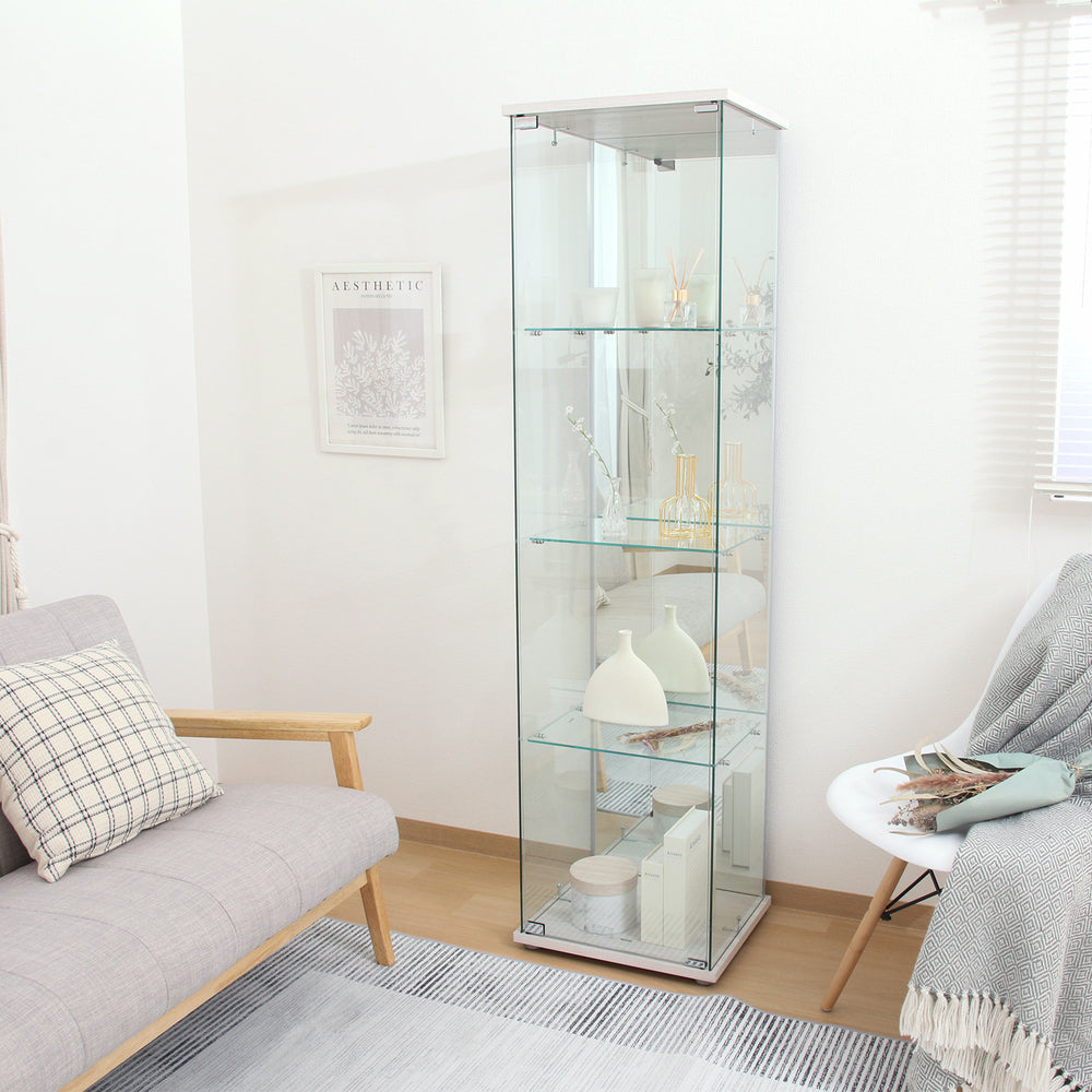 ガラスコレクションケース 3段 4段 ショーケース ディスプレイ 保管 リビング収納【FB73973】