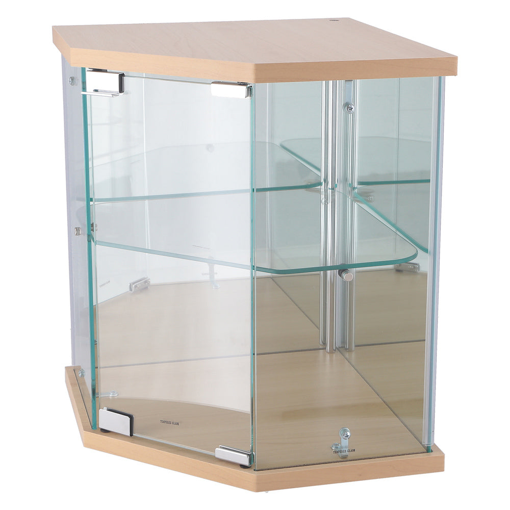 卓上ガラスコレクションケース 2段 ナチュラル