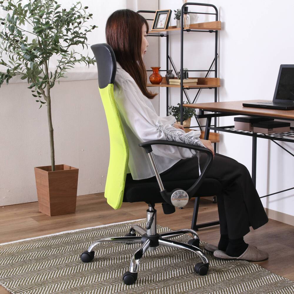 メッシュハイバックチェア HF-98 オフィスチェア ガス昇降 キャスター付 デスクチェア【FB9088】