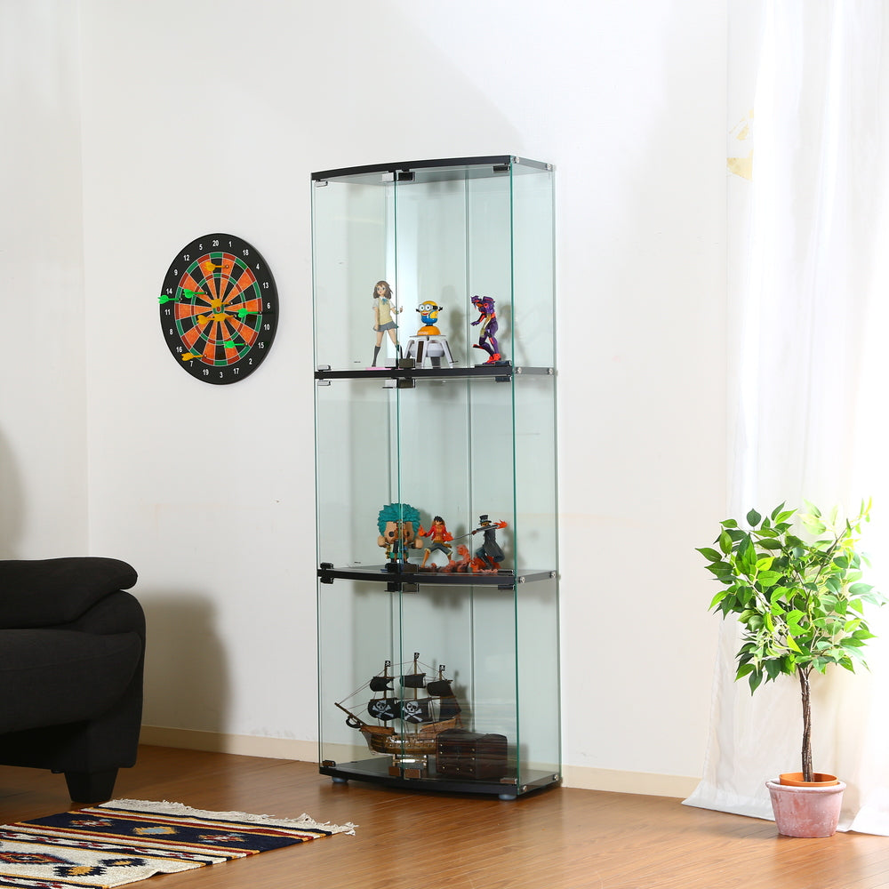 フィギュアケース 全面ガラス 扇型
