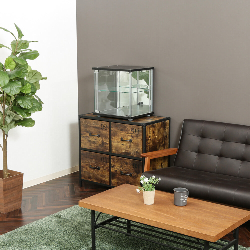 リビング収納 上下兼用 ガラスコレクションボックス