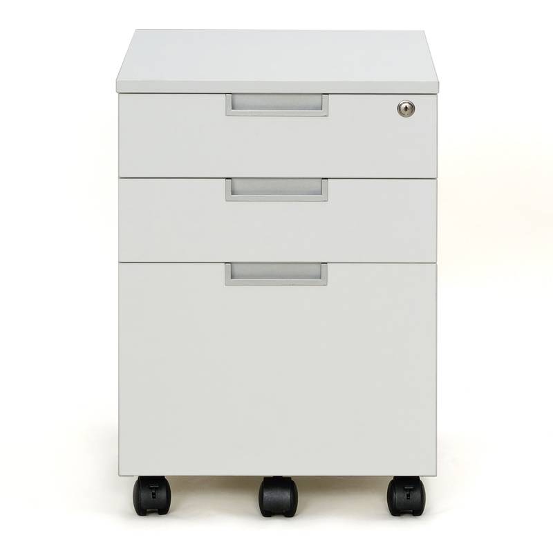 鍵付きワゴン キャスター付き デスク収納