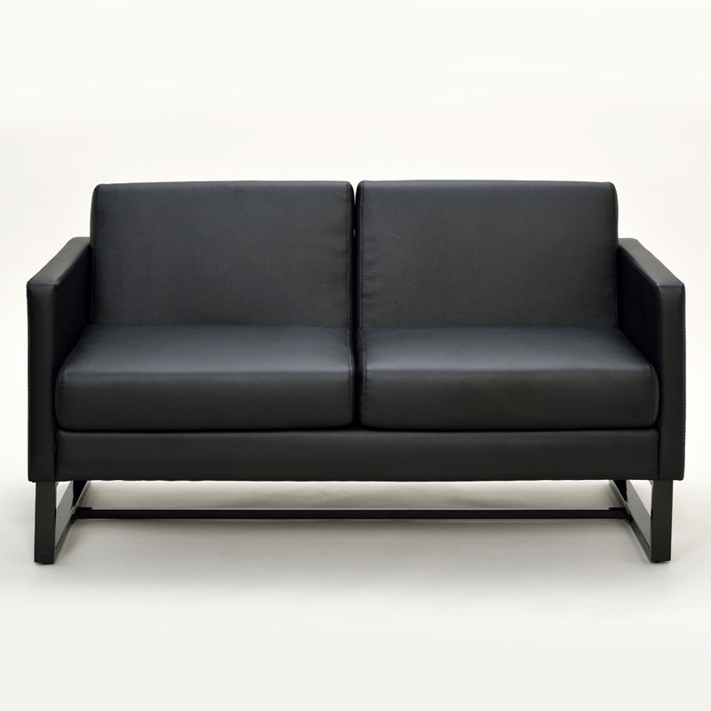 ビジネス用 ソファセット 合成皮革 オールブラック