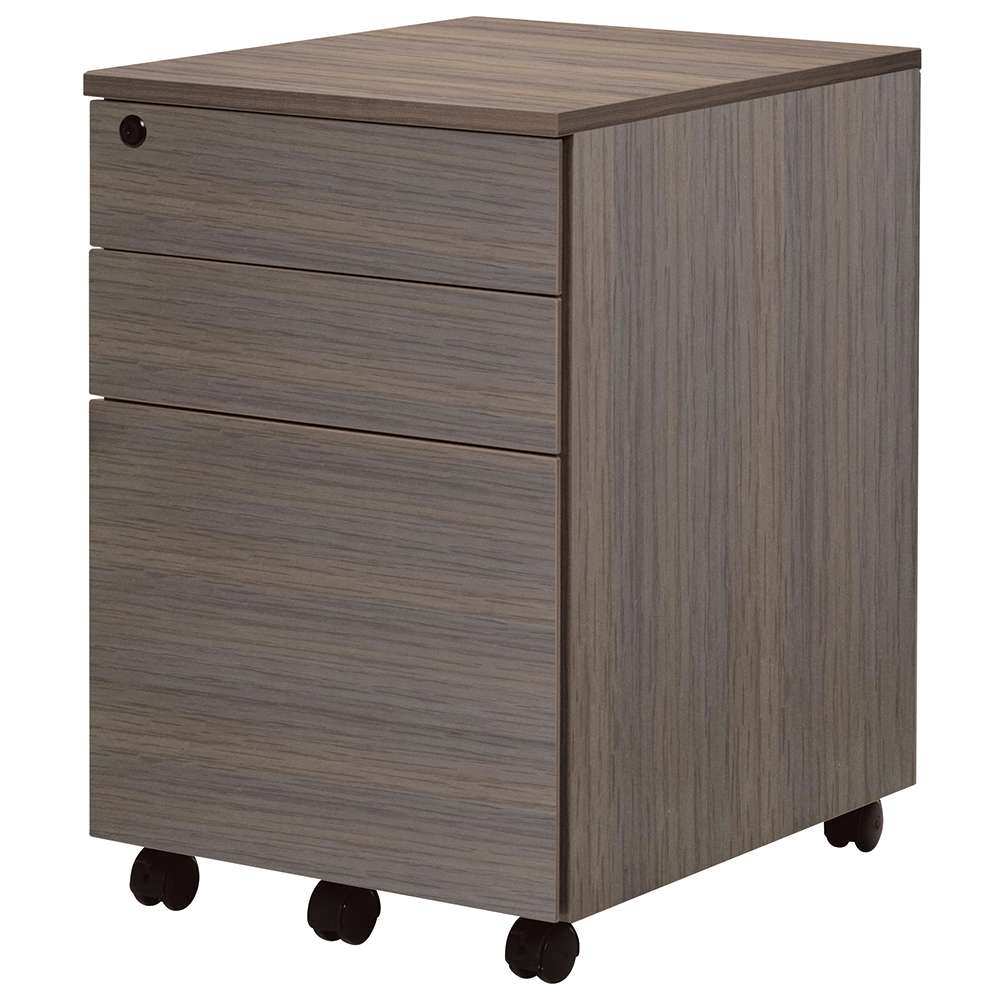 ウォルナット オフィス収納 キャスター付き