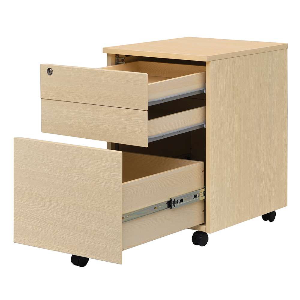 デスク下収納 3段ワゴン 安全ロックワゴン