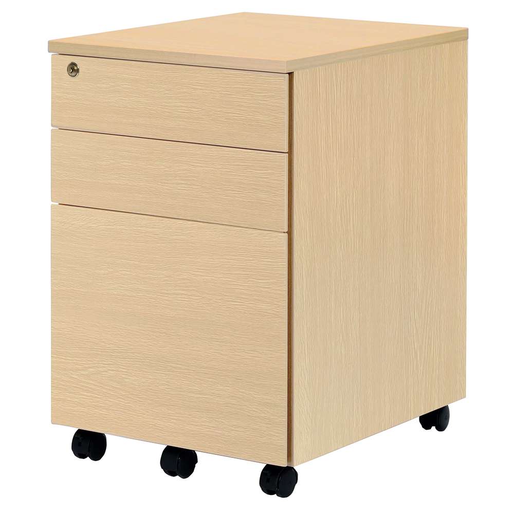 鍵付きワゴン キャスター付き ナチュラル